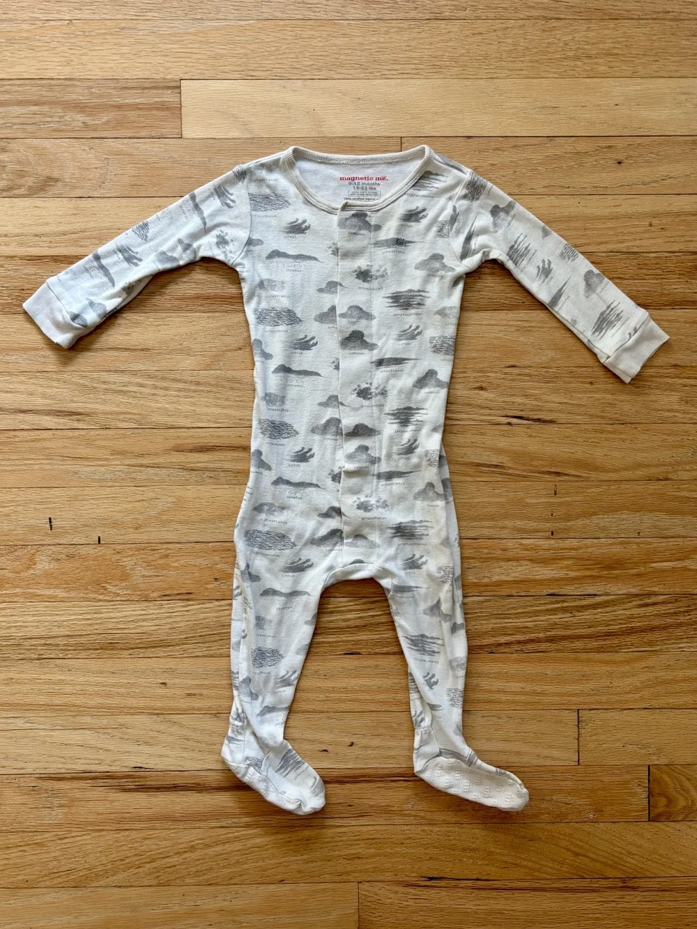 Magnetic me 9-12mo cloud print footie